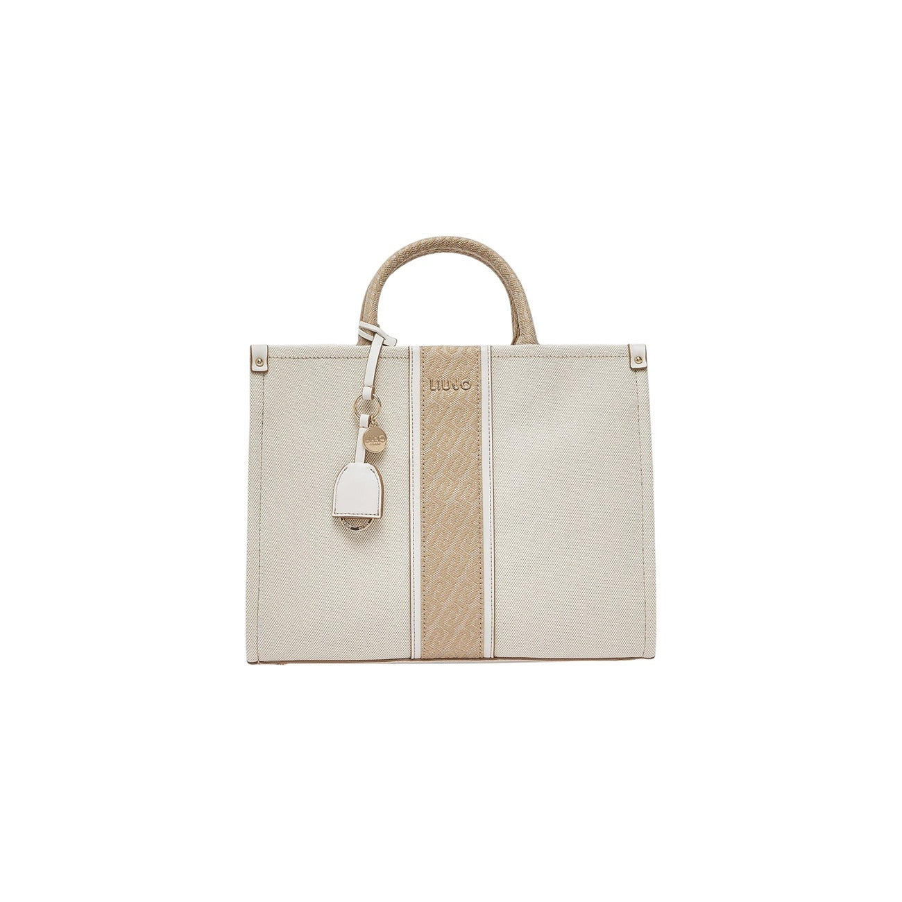 Liu Jo Borsa Donna Beige Cotone Cerniera Grande - AbbiMar