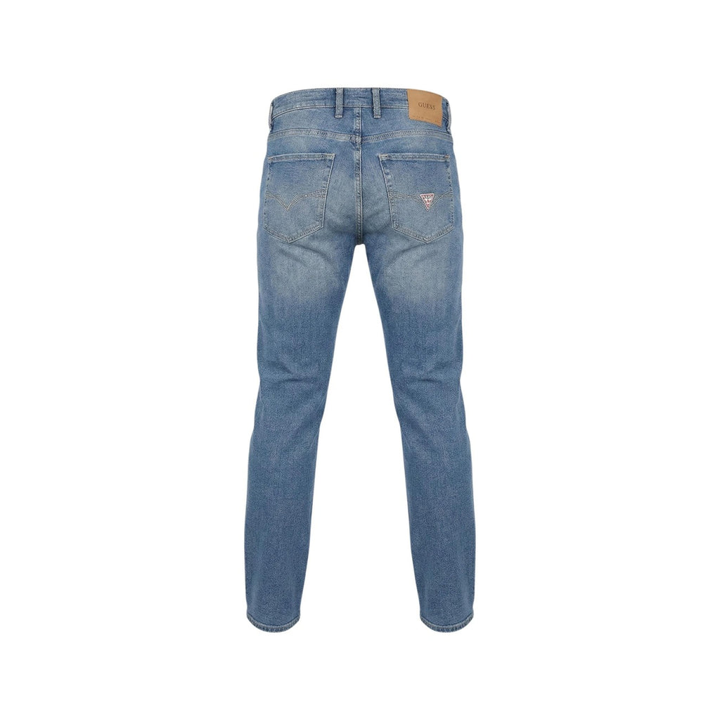 Guess Jeans Uomo Blu Cotone Elastan Zip Bottone Tasche - AbbiMar