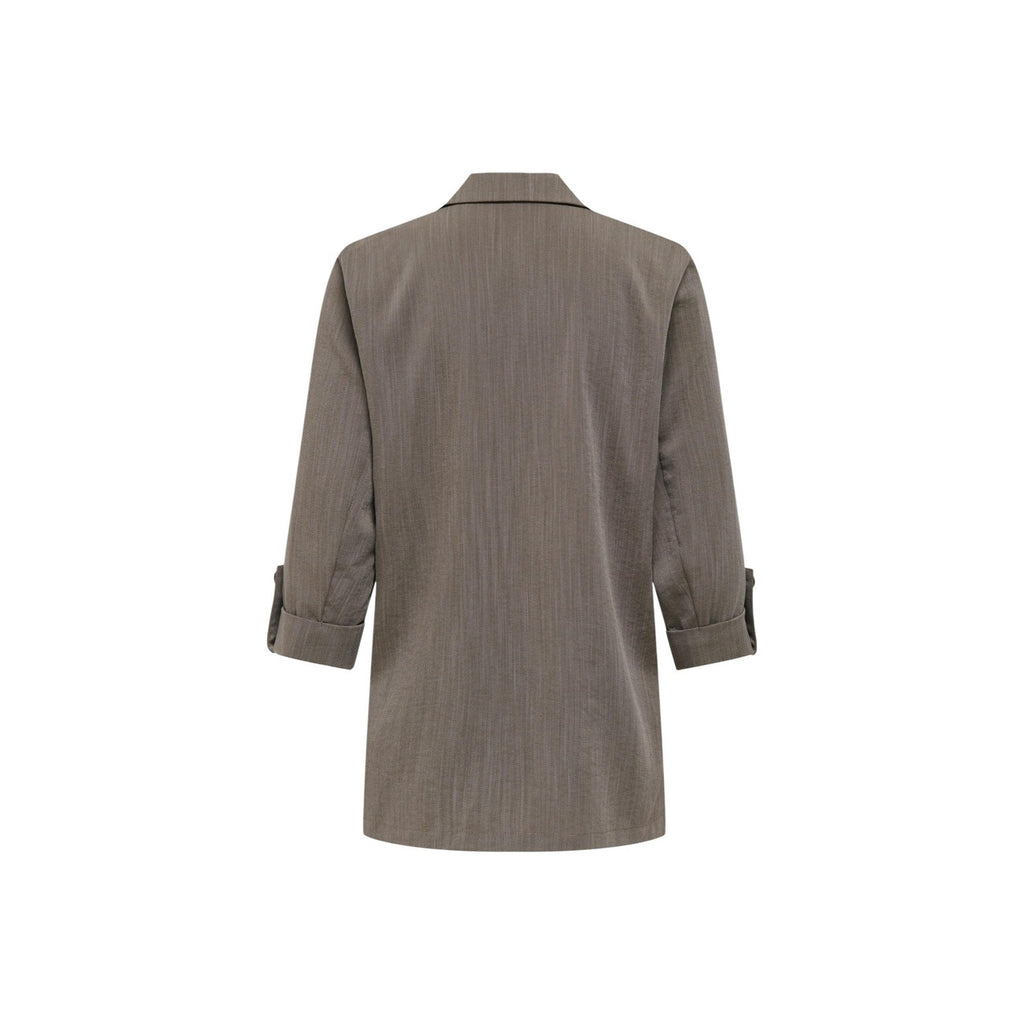 Only Giacca Donna Marrone Maniche 3/4 Bavero Tasche - AbbiMar
