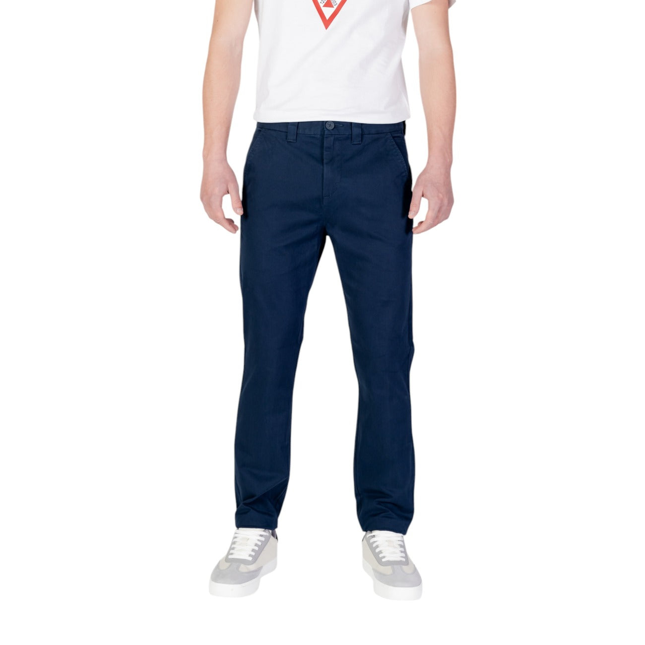 Tommy Hilfiger Jeans Pantaloni Uomo Blu Cotone Zip Tasche - AbbiMar