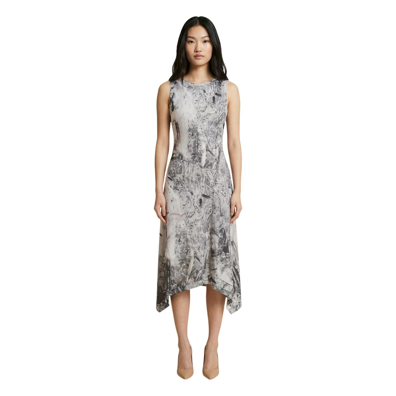 Desigual Abito Donna Grigio Stampa Smanicato - AbbiMar