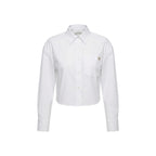 Calvin Klein Jeans Camicia Donna Bianco Cotone Maniche Corte - AbbiMar