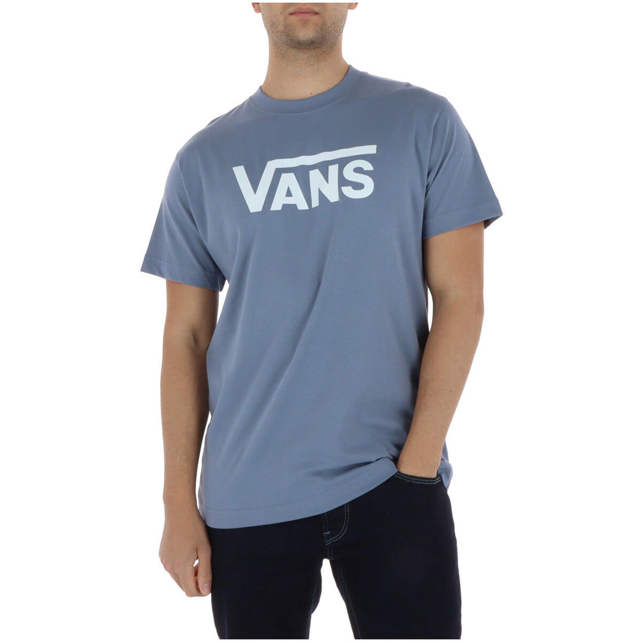 Vans T-Shirt Uomo Azzurro Stampa Maniche Corte - AbbiMar