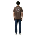 Calvin Klein Jeans T-Shirt Uomo Marrone Stampa Maniche Corte - AbbiMar