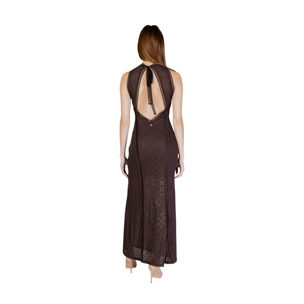 Guess Abito Donna Marrone Smanicato Scollo Alto Cerniera - AbbiMar