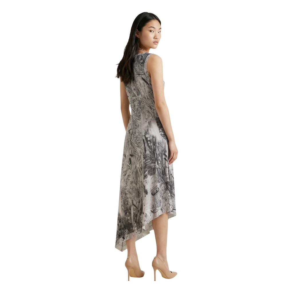 Desigual Abito Donna Grigio Stampa Smanicato - AbbiMar