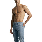 Guess Jeans Uomo Blu Cotone Elastan Zip Bottone Tasche - AbbiMar