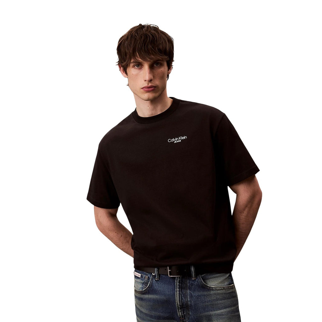 Calvin Klein Jeans T-Shirt Uomo Nero Stampa Maniche Corte - AbbiMar