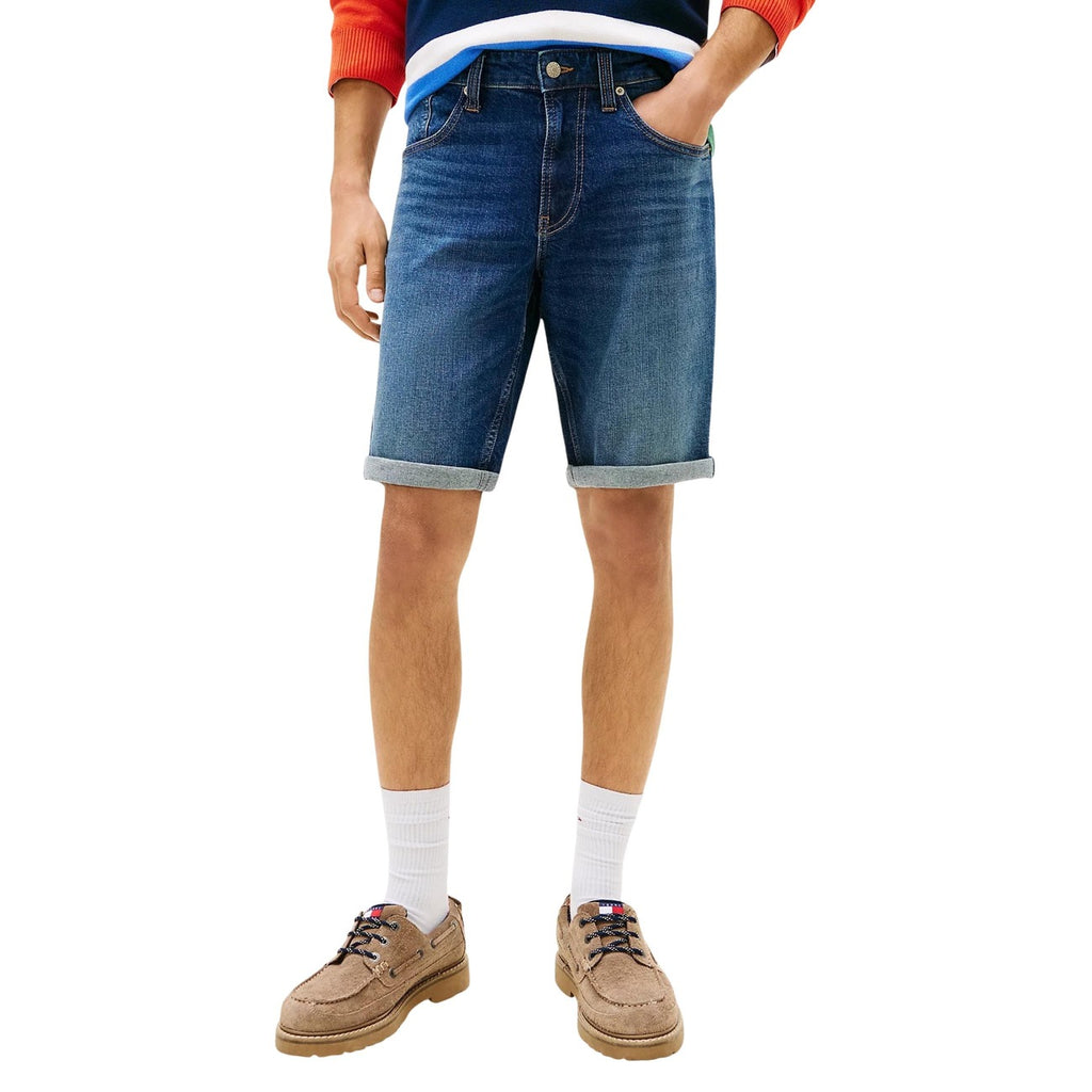 Tommy Hilfiger Jeans Bermuda Uomo Blu Cotone Organico Zip - AbbiMar