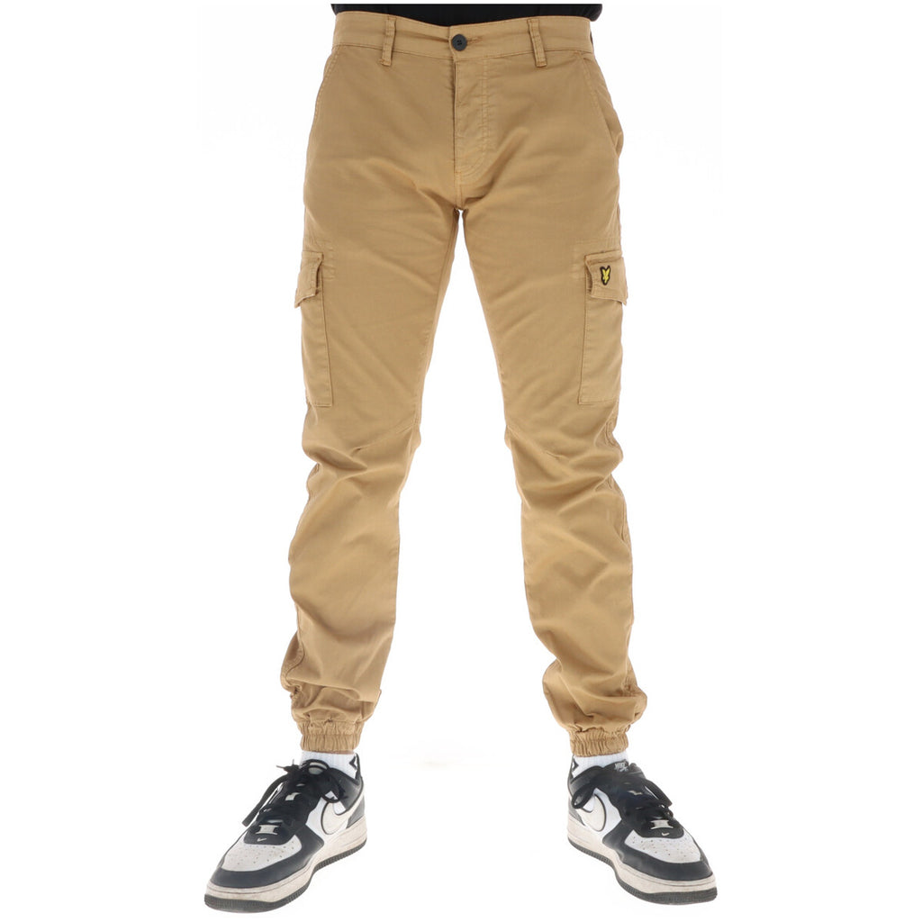 Lyle & Scott Pantaloni Uomo Cammello Stampa Cotone Bottoni - AbbiMar