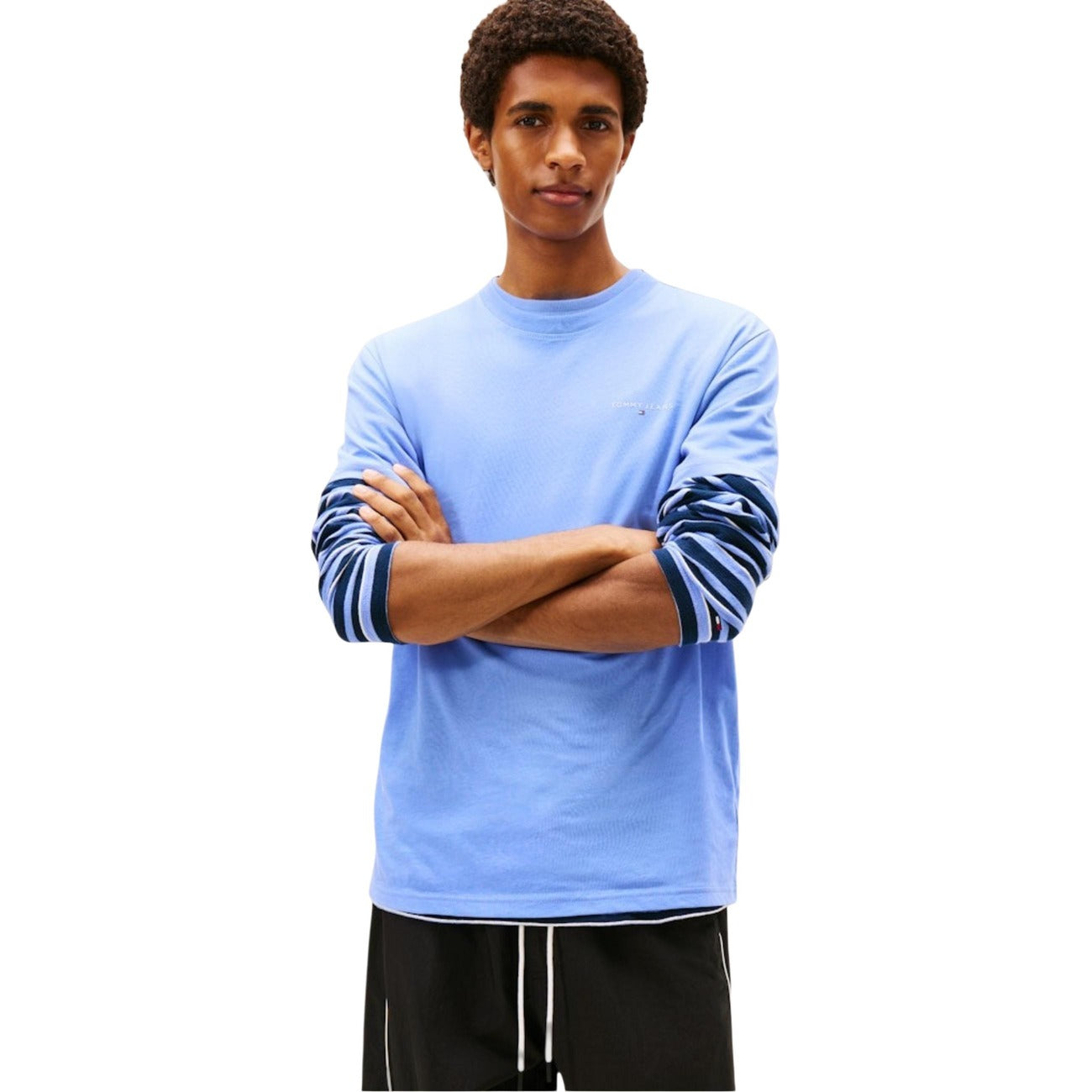 Tommy Hilfiger Jeans T-Shirt Uomo Azzurro Cotone Organico