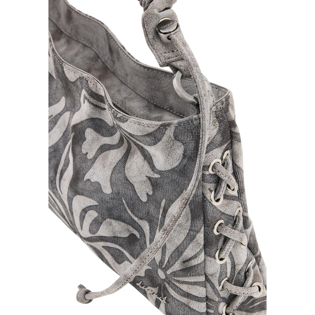 Desigual Borsa Donna Grigio Floreale Cotone Cerniera - AbbiMar