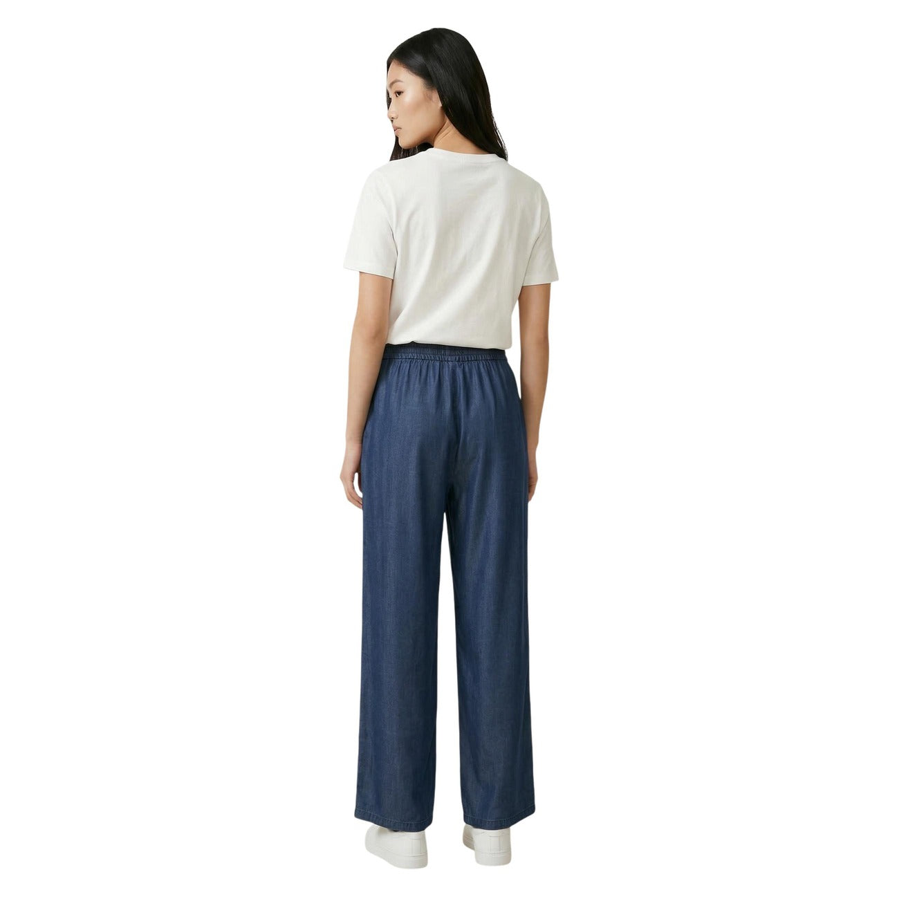 Only Pantaloni Donna Blu Lyocell Tasche Anteriori