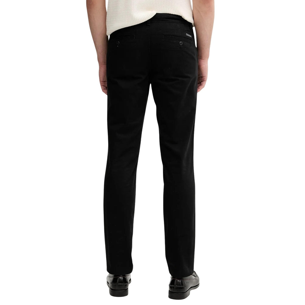 Calvin Klein Jeans Pantaloni Uomo Nero Cotone Zip Tasche - AbbiMar