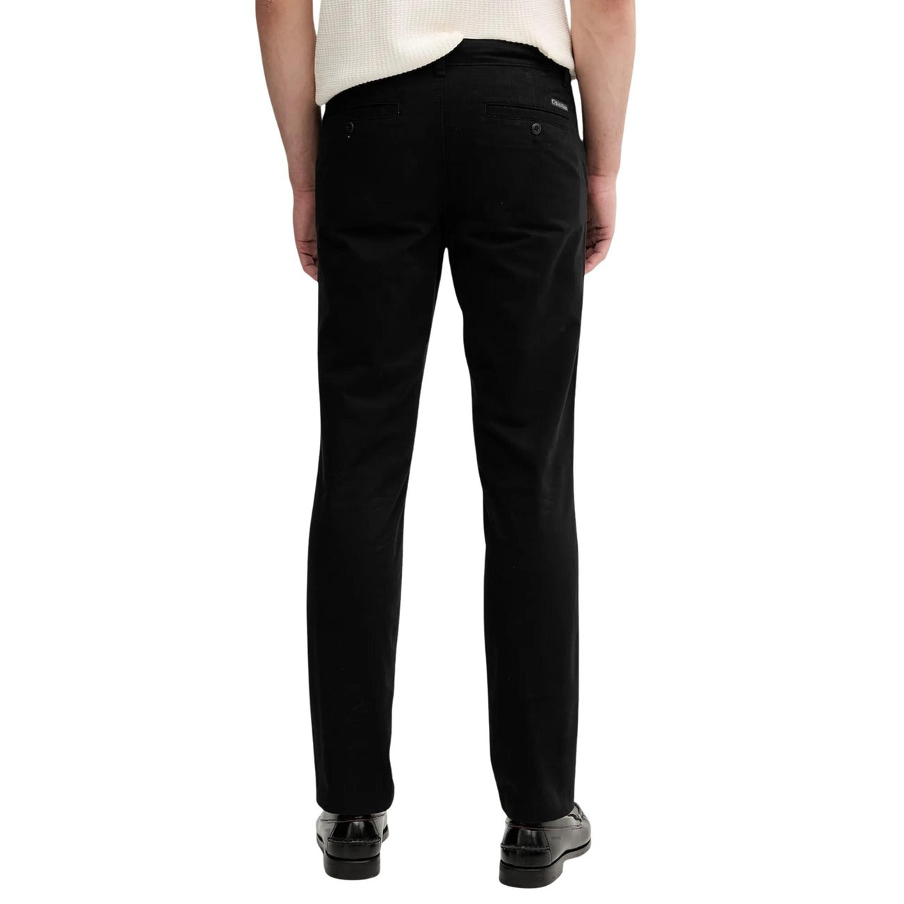 Calvin Klein Jeans Pantaloni Uomo Nero Cotone Zip Tasche - AbbiMar