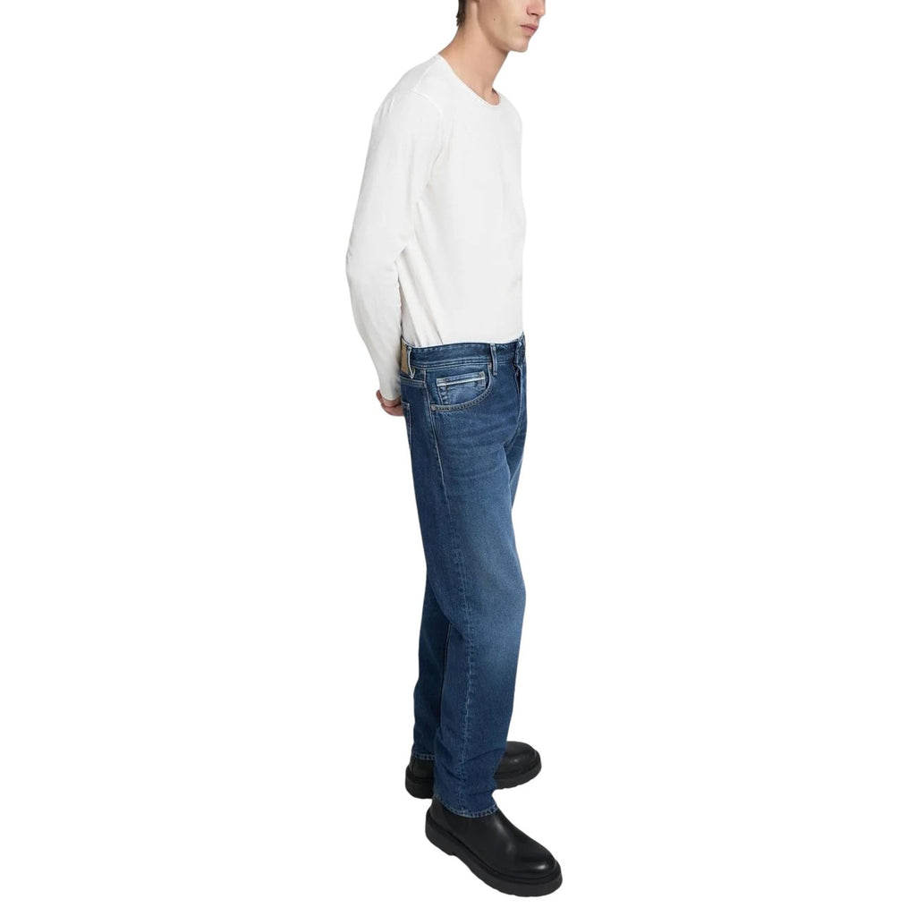 Replay Jeans Uomo Blu 100% Cotone Zip Bottone L32 - AbbiMar