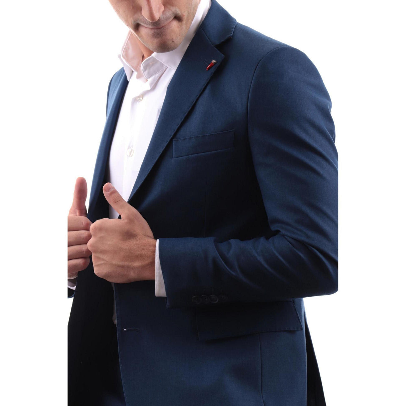 Mulish Abito Uomo Blu Monocromo Bottoni Made in Italy