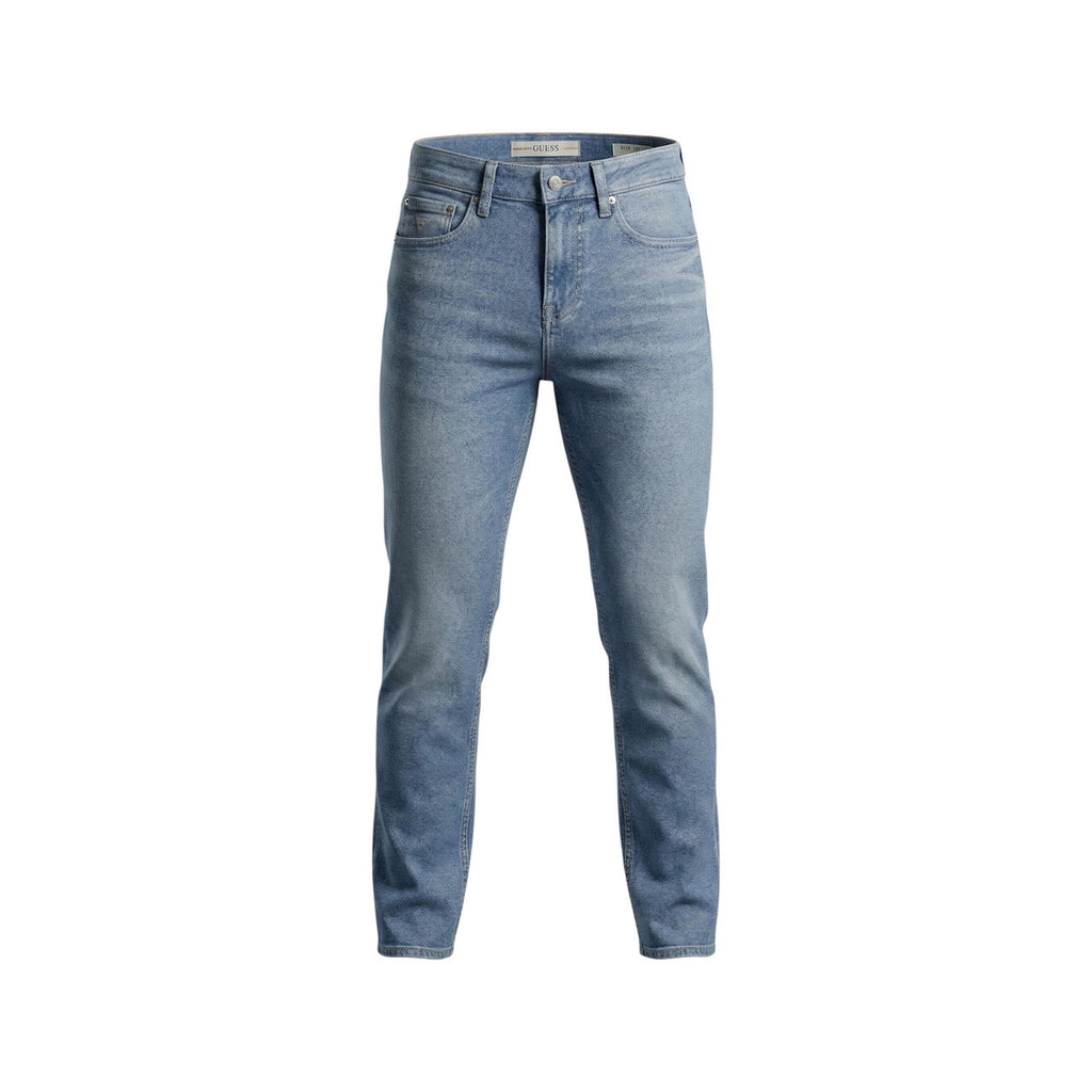 Guess Jeans Uomo Blu Cotone Elastan Zip Bottone Tasche - AbbiMar
