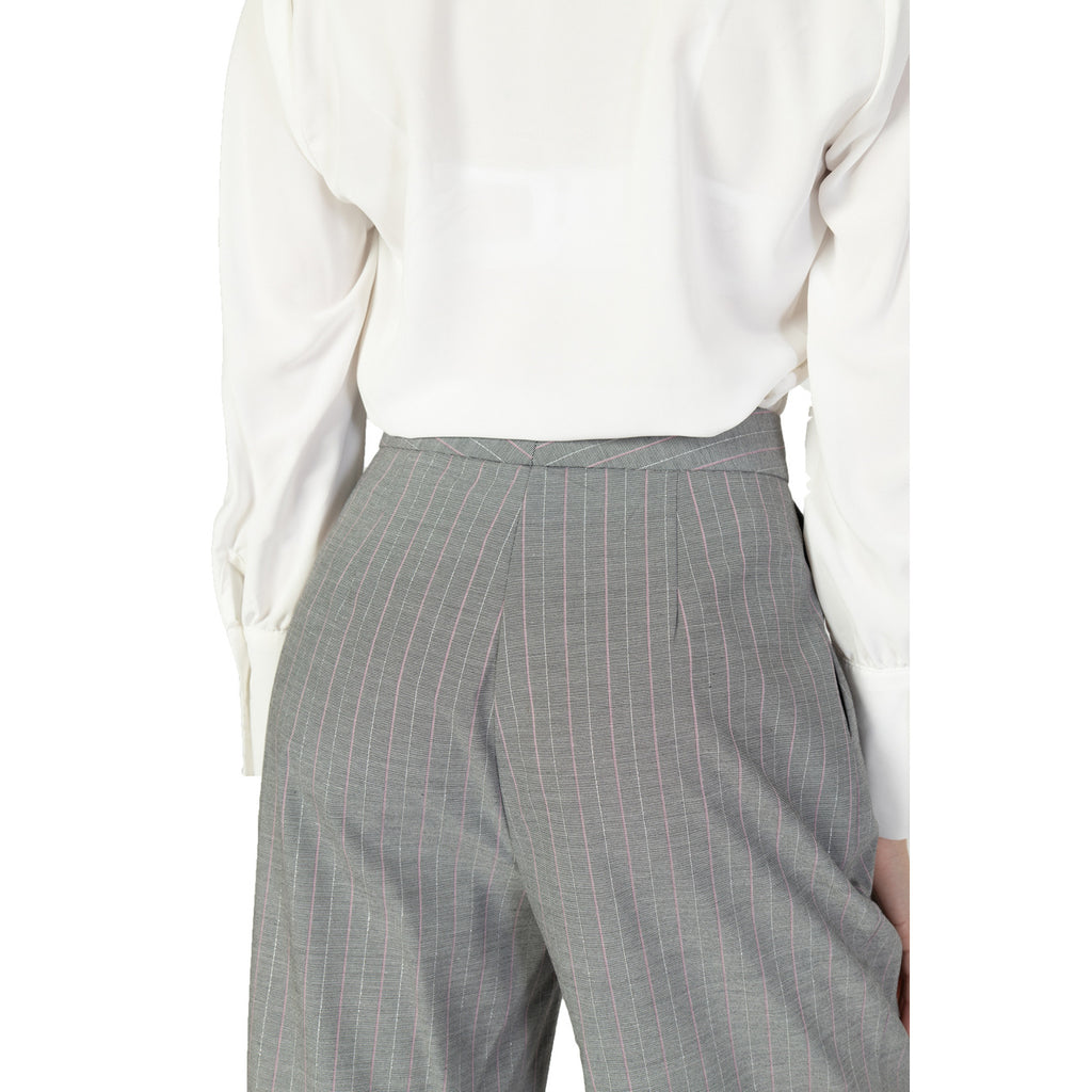 Rinascimento Pantaloni Donna Rosa Gessato Zip Gancio Poliestere - AbbiMar
