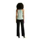 Artigli Top Donna Verde Smanicato Scollo Alto Made in Italy - AbbiMar