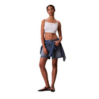 Calvin Klein Jeans Top Donna Bianco Spalline Scollo Quadrato - AbbiMar