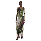 Desigual Abito Donna Verde Colorato Maniche Lunghe - AbbiMar