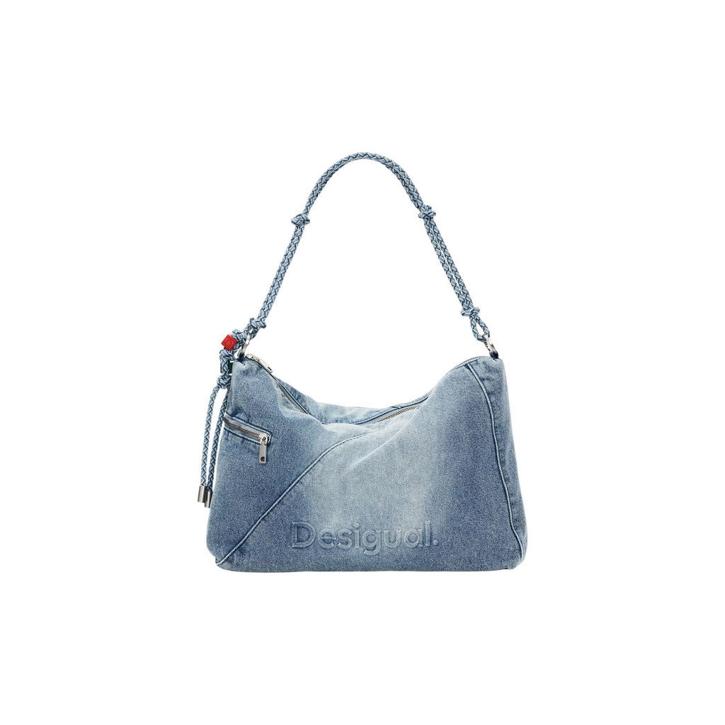 Desigual Borsa Donna Azzurro Poliestere Cerniera Tasche Grande - AbbiMar