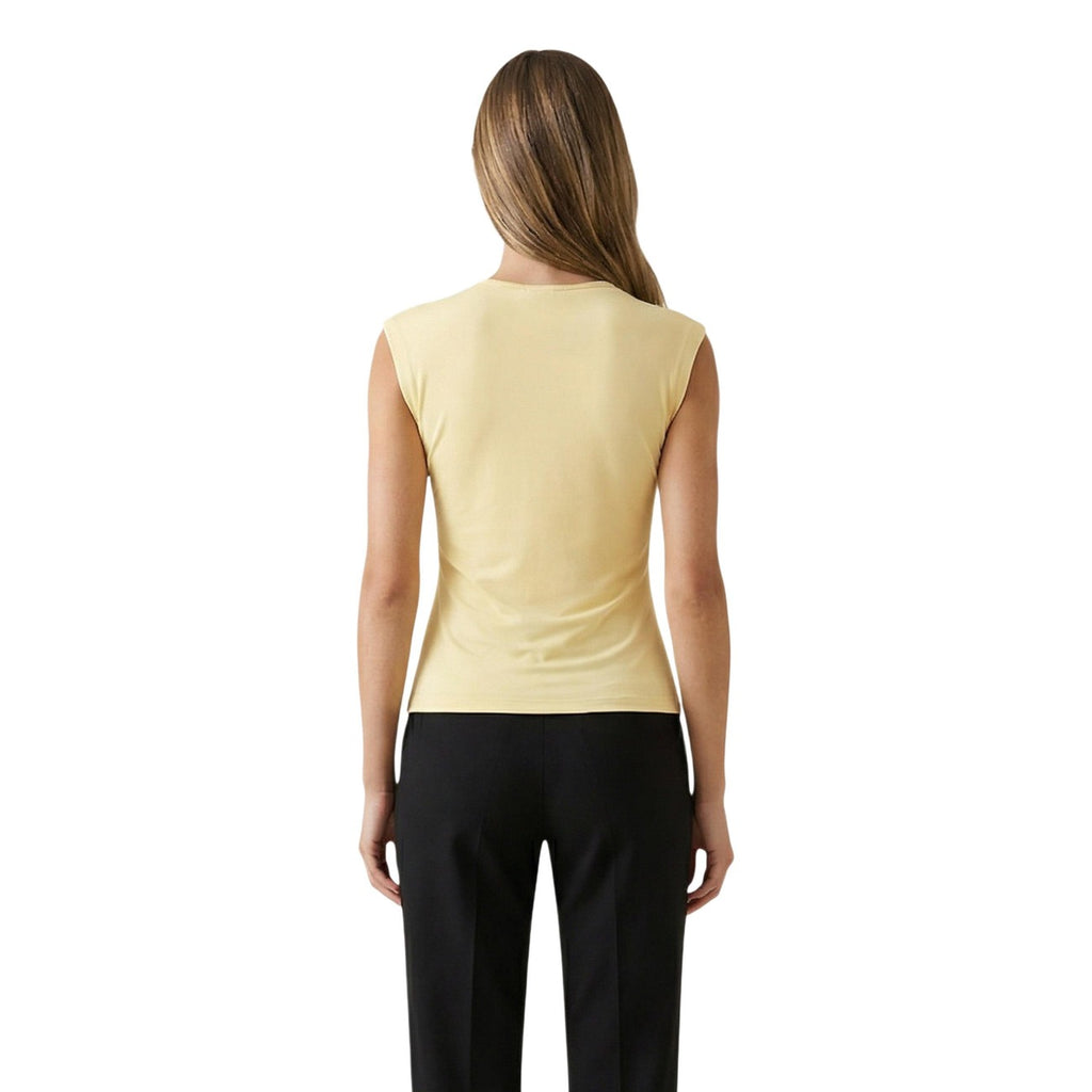 Only Top Donna Giallo Smanicato Scollo Tondo Cotone - AbbiMar
