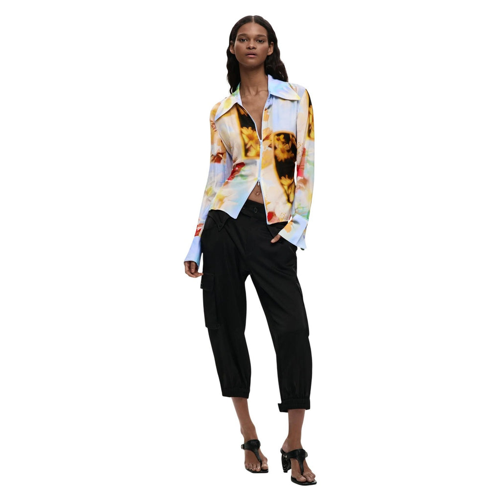 Desigual Camicia Donna Giallo Floreale Viscosa Maniche Lunghe - AbbiMar