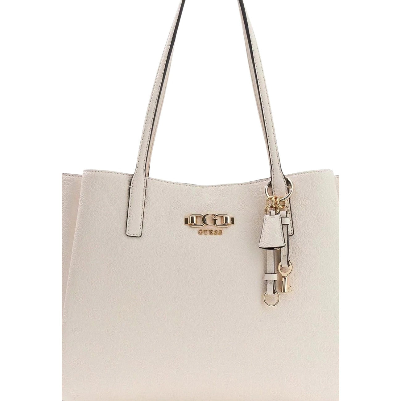 Guess Borsa Donna Bianco Poliuretano Tasche Grande - AbbiMar