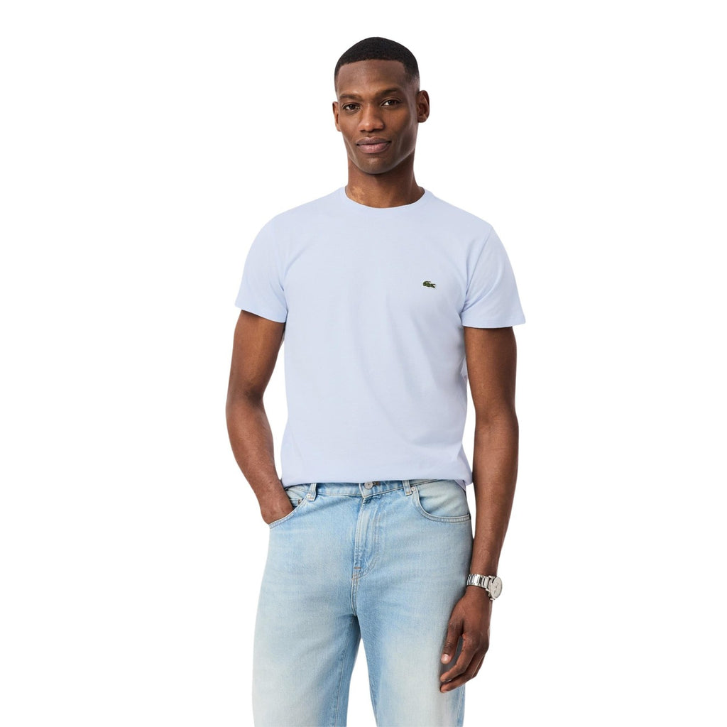 Lacoste T-Shirt Uomo Azzurro Cotone Maniche Corte - AbbiMar