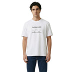 Calvin Klein Jeans T-Shirt Uomo Bianco Stampa Maniche Corte - AbbiMar