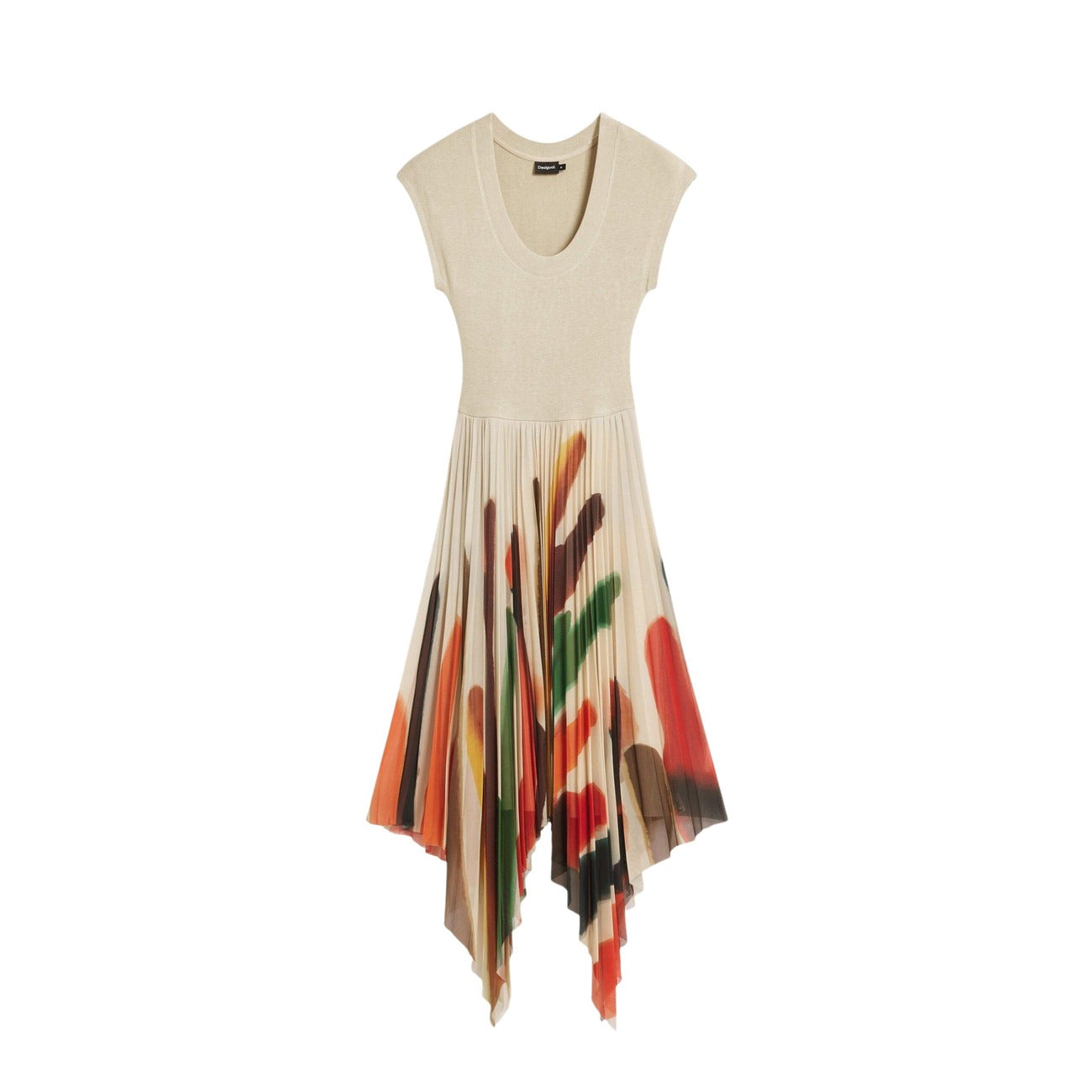 Desigual Abito Donna Beige Stampa Maniche Corte - AbbiMar