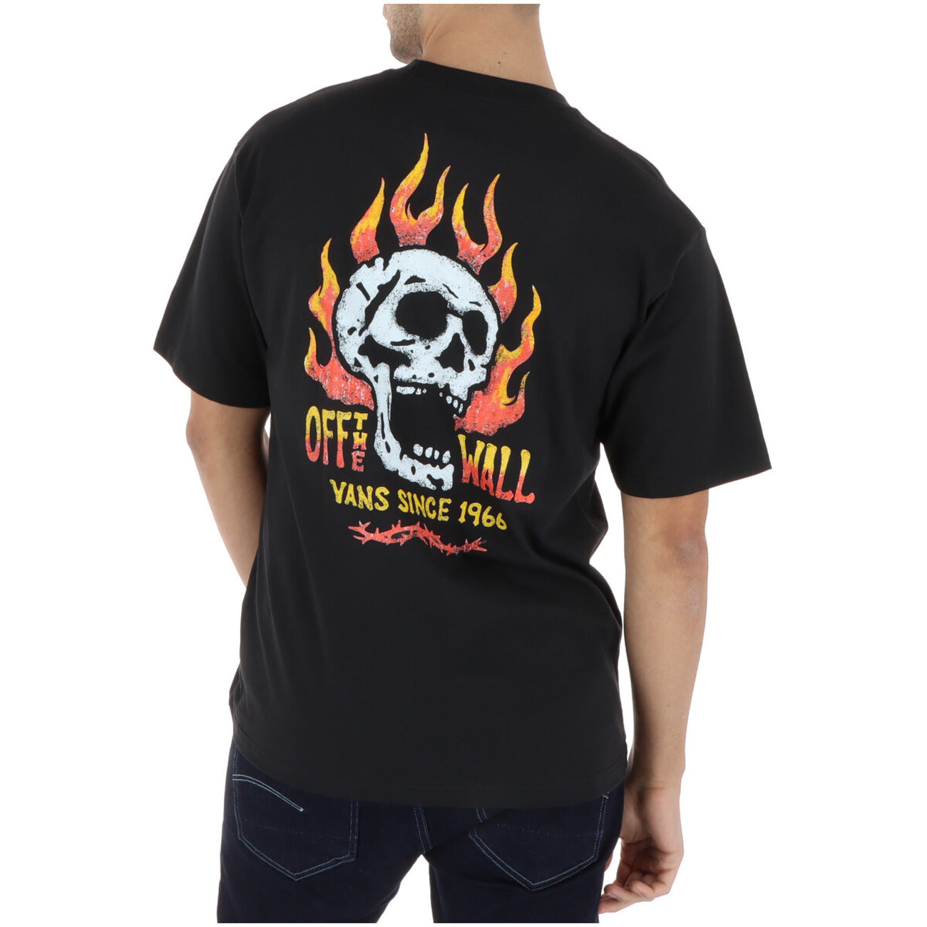 Vans T-Shirt Uomo Nero Stampa Maniche Corte Cotone