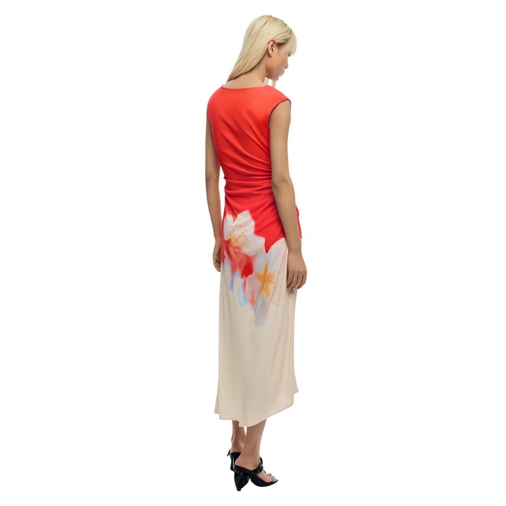 Desigual Abito Donna Corallo Floreale Smanicato Viscosa - AbbiMar