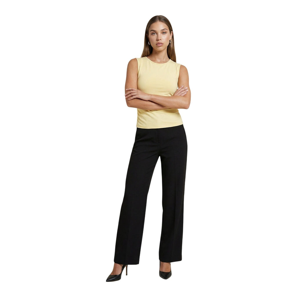 Only Top Donna Giallo Smanicato Scollo Tondo Cotone - AbbiMar