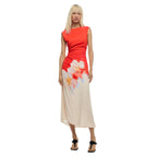 Desigual Abito Donna Corallo Floreale Smanicato Viscosa - AbbiMar