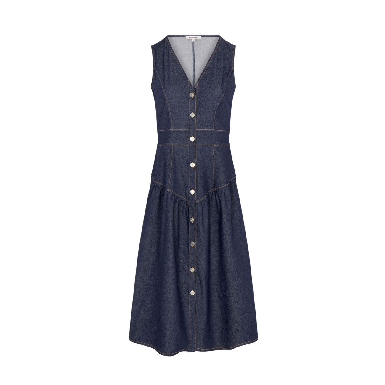 Morgan De Toi Abito Donna Blu Smanicato Bottoni Scollo V - AbbiMar