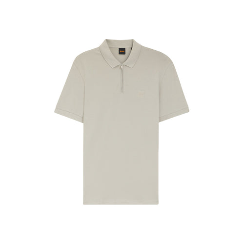 Boss Polo Uomo Grigio Cerniera Cotone Maniche Corte - AbbiMar
