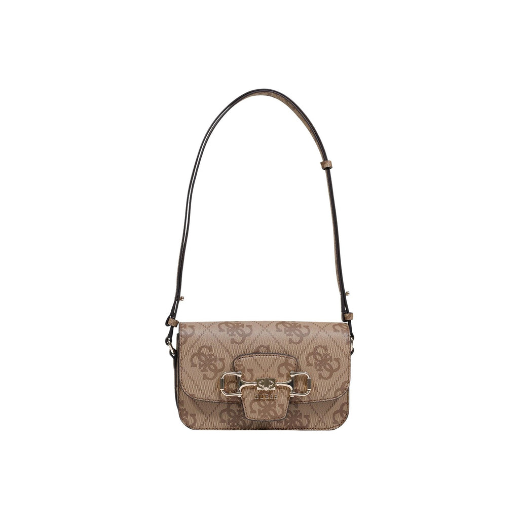 Guess Borsa Donna Beige Stampa Poliuretano Bottoni Flat - AbbiMar