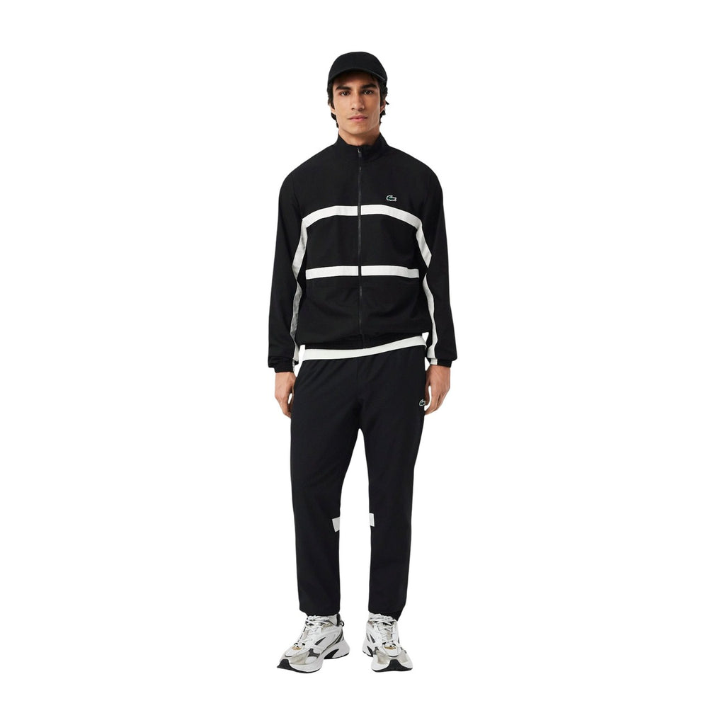 Lacoste Tuta Uomo Nero Stampa Cappuccio Cerniera - AbbiMar