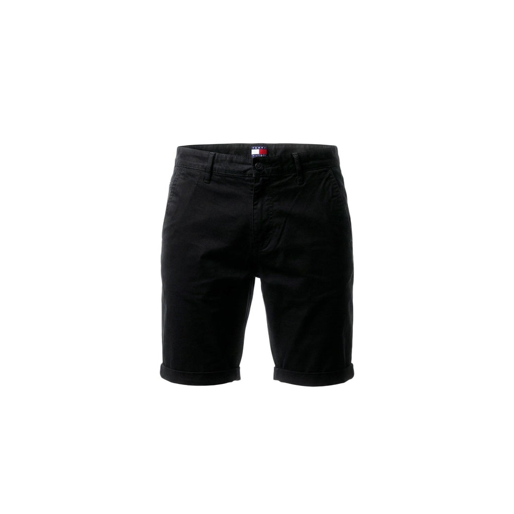 Tommy Hilfiger Jeans Bermuda Uomo Nero Cotone Organico Zip - AbbiMar