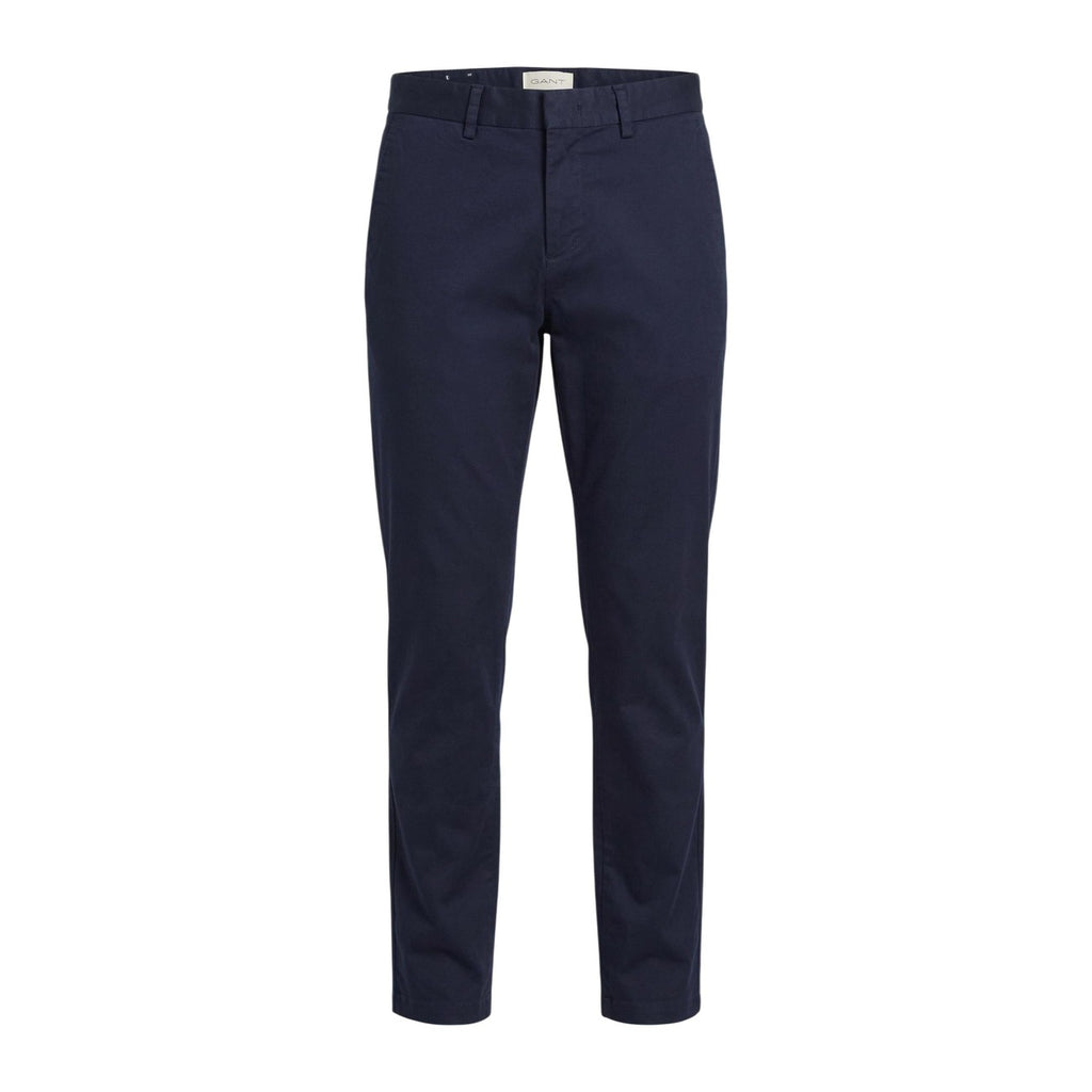 Gant Pantaloni Uomo Blu Cotone Zip Gancio Tasche - AbbiMar