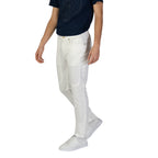 Jeckerson Pantaloni Uomo Bianco Cotone Zip Tasche - AbbiMar