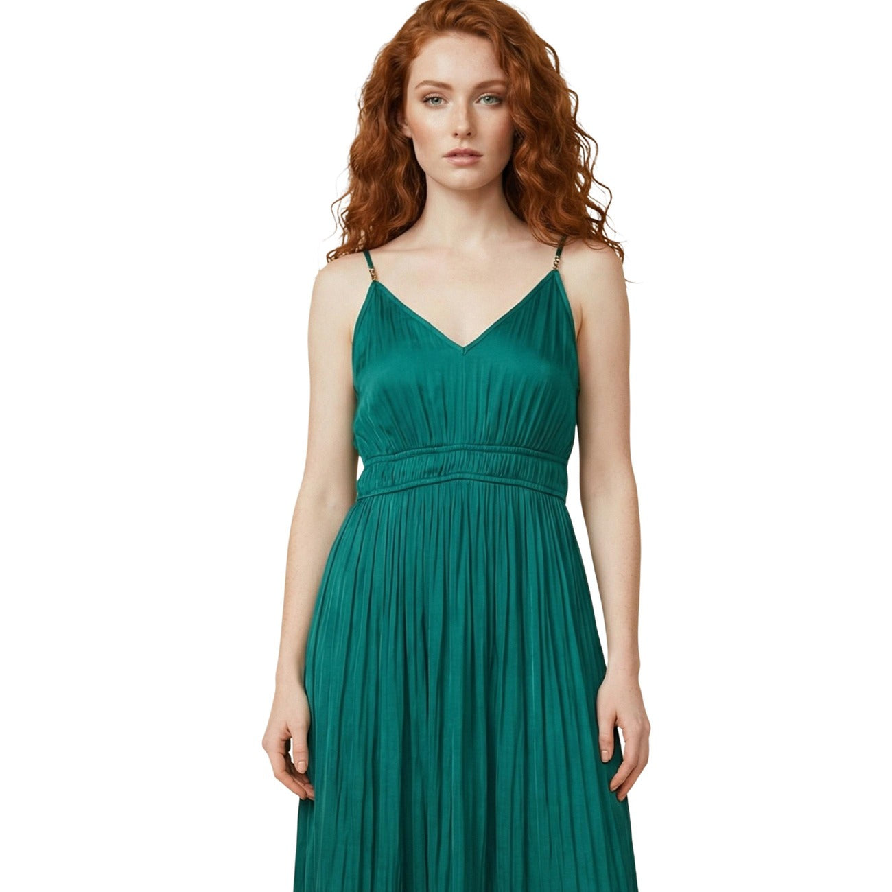 Morgan De Toi Abito Donna Verde Spalline Scollo V - AbbiMar