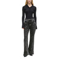 Karl Lagerfeld Jeans Donna Nero Cotone Zip Bottone - AbbiMar