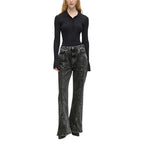 Karl Lagerfeld Jeans Donna Nero Cotone Zip Bottone - AbbiMar