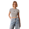 Calvin Klein Jeans Top Donna Nero Righe Maniche Corte - AbbiMar