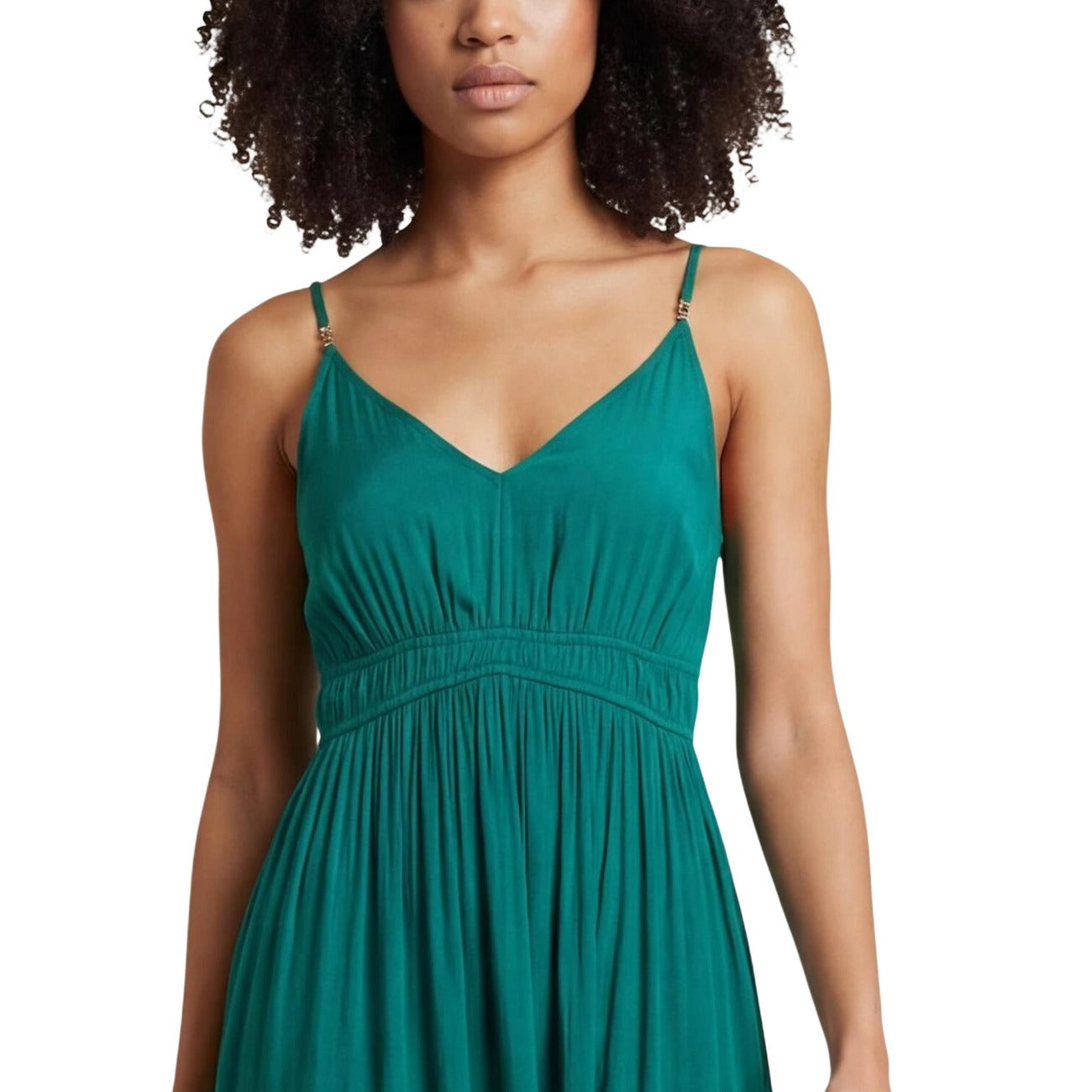 Morgan De Toi Abito Donna Verde Spalline Scollo V - AbbiMar