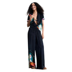 Desigual Pantaloni Donna Nero Floreale Viscosa - AbbiMar